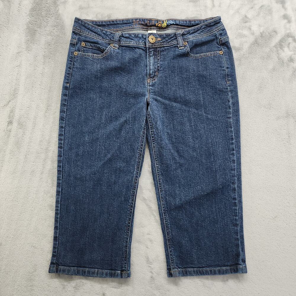 Vintage 90s‎ Y2K Mudd Jeans Womens 13 Juniors Blue Crop Capri Skimmer Stretch